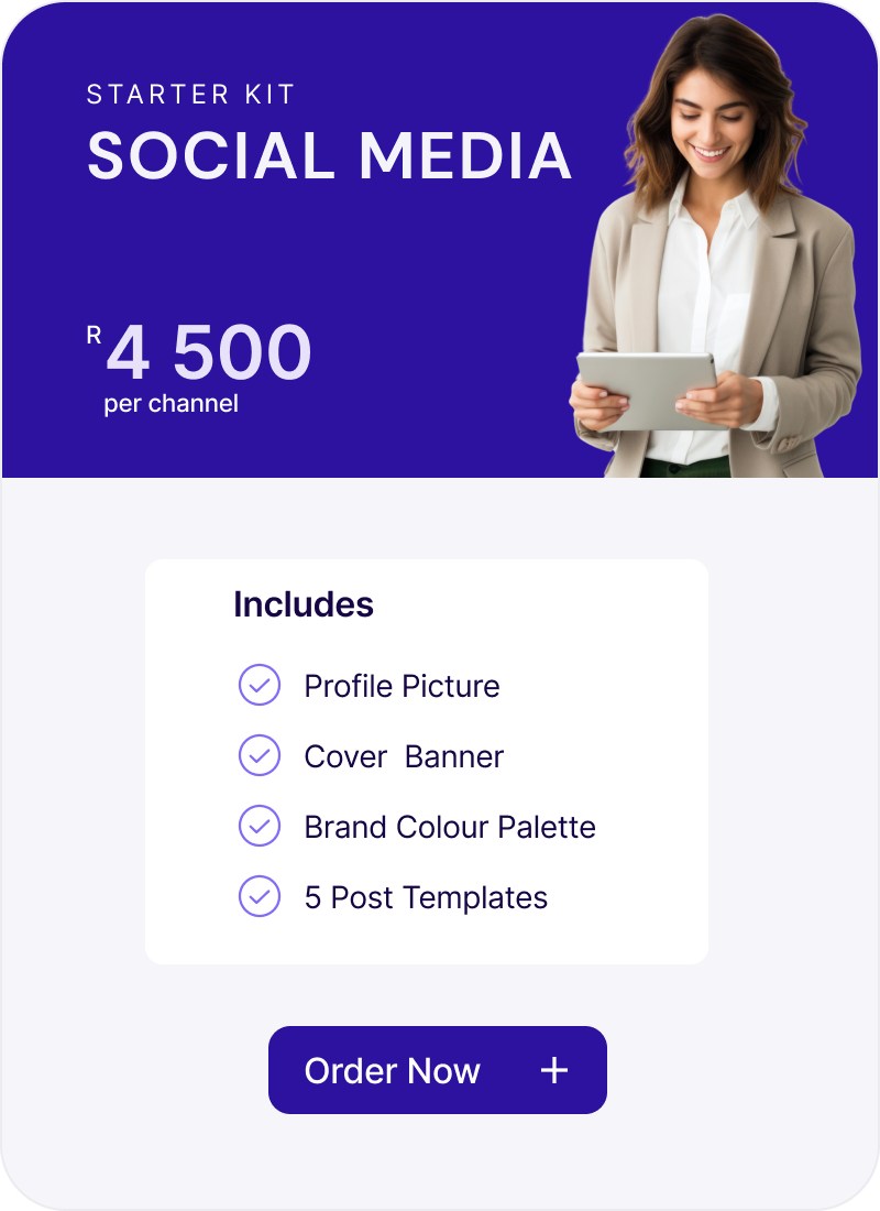 Social media starter kit price card